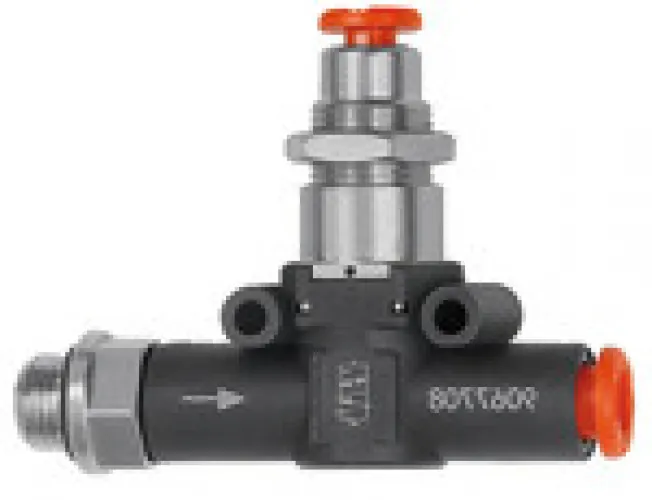 Riegler 3/2-Wegeventile pneumatisch betätigt, Gewinde (Eingang) – Schlauch (Ausgang)