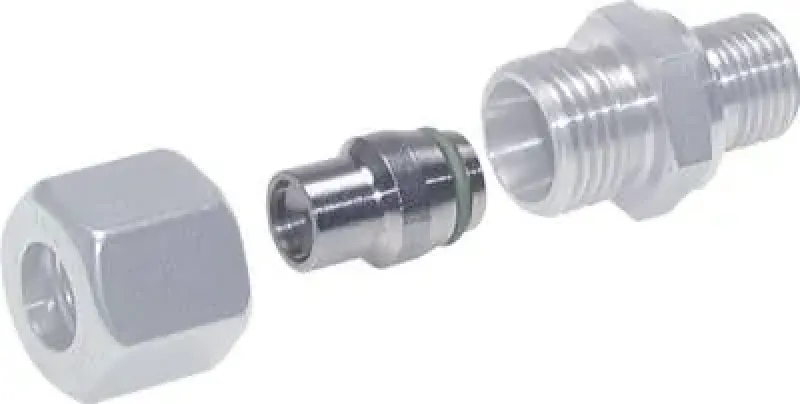 Anwendungsbeispiel: Verschlussstopfen in einem Schneidring-Einschraubstutzen montiert