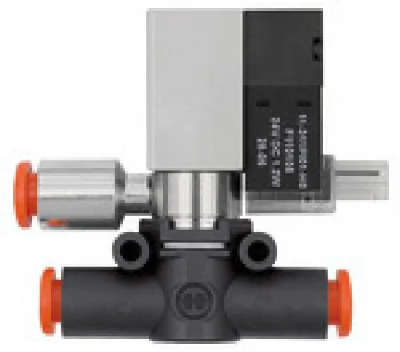 Riegler 3/2-Wege-Magnetventil, geführte Entlüftung, NC oder NO, Anschluss Schlauch–Schlauch