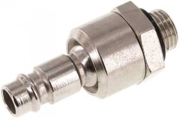 Kupplungsstecker mit Außengewinde & Drehgelenk, NW 7,2, Stahl vernickelt, alle Größen von www.pneumatikshop-online.de