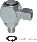 Winkel-Drehverschraubungen (metrisch), bis 10 U/min, Stahl verzinkt, drehbar, Verschraubung, alle Größen