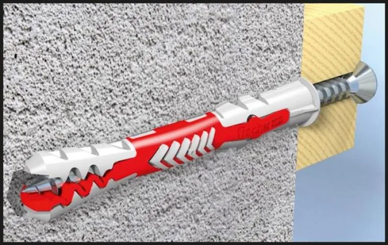 Technisches Schnittbild: Darstellung der Spreiz-Funktion des DUOPOWER in einer Betonwand