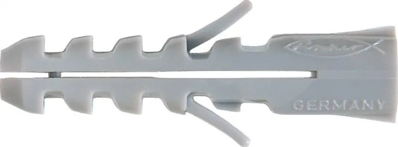 Originaler grauer fischer® S-Dübel aus Nylon in der Profilansicht