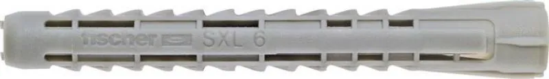 Originaler grauer fischer® SX-Dübel aus Nylon lang in der Profilansicht