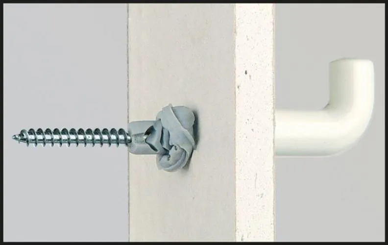 Technisches Schnittbild: Darstellung der Knotenfunktion des fischer® UX-Dübels in einer Gipskartonwand