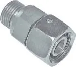 Einstellbare Schneidringverschraubung (metrisch) mit Dichtkegel und O-Ring, Stahl verzinkt, Einschraubverschraubung, alle Größen