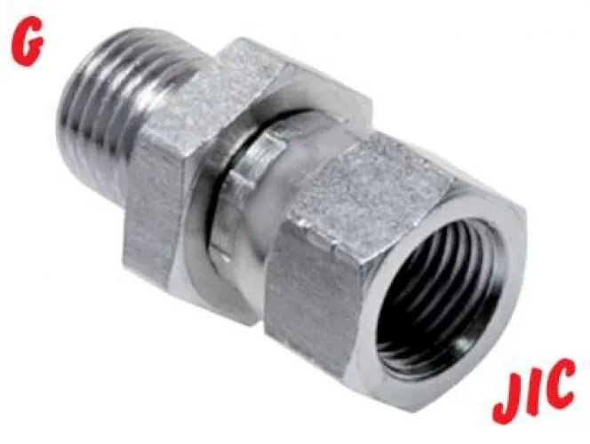 Einschraubverschraubung aus Stahl verzinkt G-Gewinde auf JIC-Gewinde Adapter 310 bar