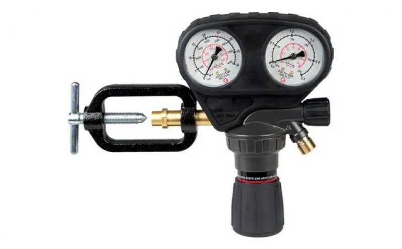 Flaschendruckminderer Anschluss Bügel nach DIN EN ISO 2503 mit zwei Sicherheitsmanometern