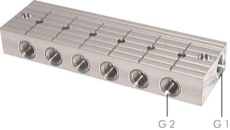 Verteilerleiste Aluminium mit integrierten Kugelhähnen PN 10