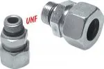Gerade Einschraubverschraubungen (UNF-/UN-Gewinde), Stahl verzinkt, alle Größen