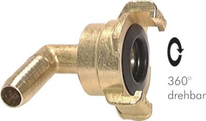 GK Winkel-Gartenschlauchkupplungen mit Schlauchtülle, drehbar, Messing, alle Größen von www.pneumatikshop-online.de