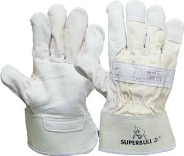 Detailaufnahme des robusten Ledermaterials und der Nähte des Handschuhs