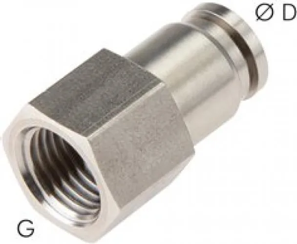 Steckverschraubungen mit zylindrischem Innengewinde, Edelstahl, IQS, alle Größen, Lebensmittelecht von www.pneumatikshop-online.de