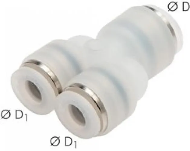 Y-Steckverbindungen (auch reduzierend), PVDF, alle Größen von www.pneumatikshop-online.de