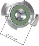 Kompressorkupplungen mit Schlauchtülle (ähnlich DIN 3489), 42 mm, 10 bar Temperguss verzinkt, Messing-Dichtung