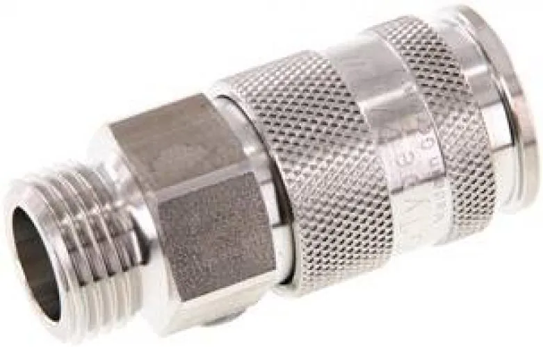 Kupplungsdosen mit Außengewinde, NW 10, Edelstahl 1.4404, verschiedene Größen