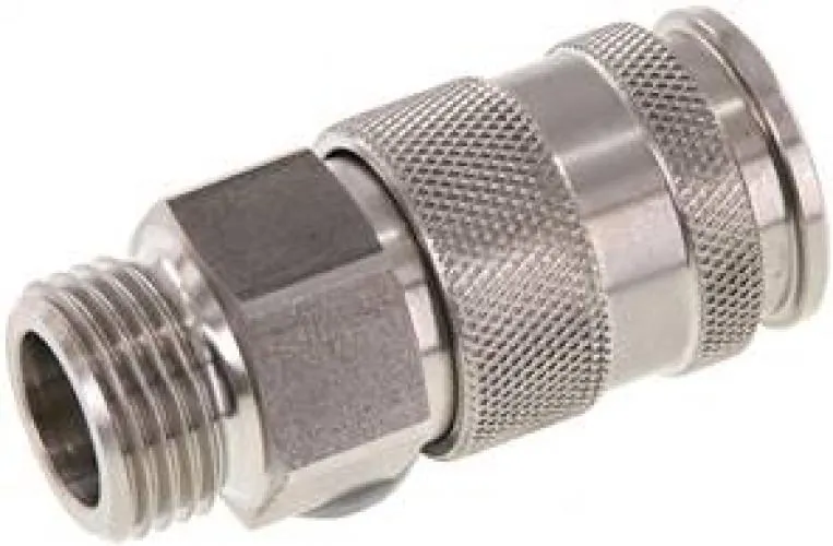 Kupplungsdosen mit Außengewinde, NW 10, Edelstahl 1.4305, alle Größen von www.pneumatikshop-online.de