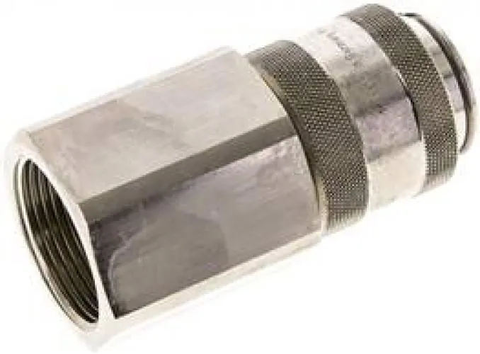 Kupplungsdose mit Innengewinde NW 19 Messing vernickelt