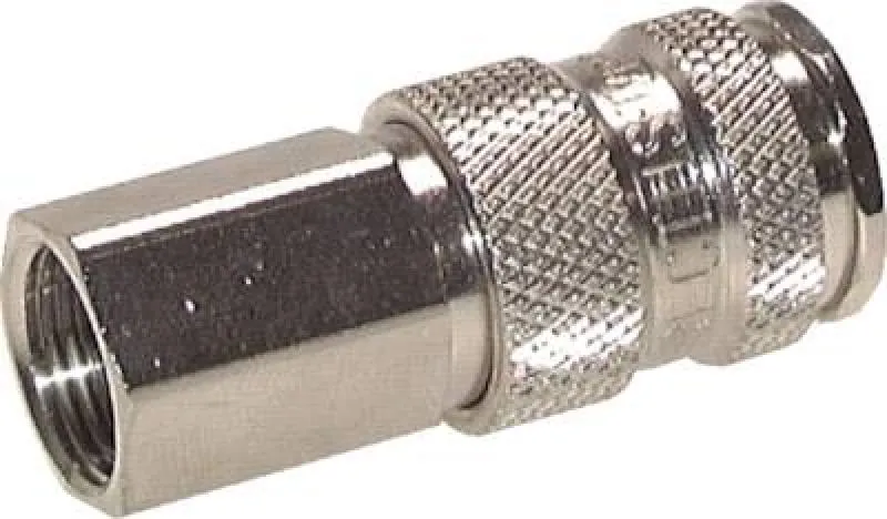 Kupplungsdosen mit Innengewinde, Kugelverriegelung, NW 7,2, Stahl gehärtet, vernickelt/Messing vernickelt, alle Größen von www.pneumatikshop-online.de