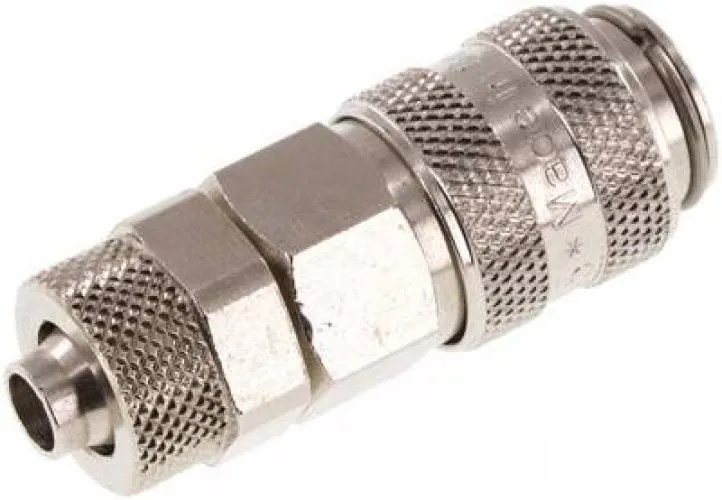 Kupplungsdosen mit Überwurfmutter, NW 5, Messing vernickelt, alle Größen von www.pneumatikshop-online.de