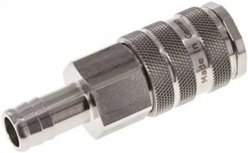 Kupplungsdosen mit Schlauchtülle, NW 10, Edelstahl 1.4404, verschiedene Größen