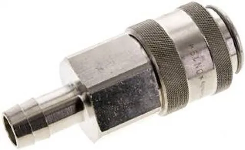 Kupplungsdosen mit Schlauchtülle, NW 19, Messing vernickelt, alle Größen von www.pneumatikshop-online.de