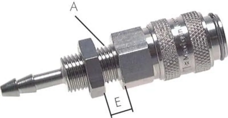 Kupplungsdosen mit Schlauchtülle & Schottgewinde, NW 5, Messing vernickelt, alle Größen von www.pneumatikshop-online.de
