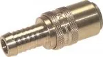 Kupplungsdosen Messing, gerade Schlauchtülle OHNE ENTRIEGELUNG, DN 9 (13 mm Zapfen), Temperierkupplung, GSP, kompatibel zu Hasco,alle Größen,Parker, Hydraulik, Mineralöl, Luft, Wasser, Schmieröl, Schlauch, Druckschlauch, Pneumatik