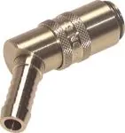 Kupplungsdosen Edelstahl 1.4305, 45° Winkel, Schlauchtülle MIT ENTRIEGELUNG, DN 6 (9 mm Zapfen), Temperierkupplung, GSP, kompatibel zu Hasco,alle Größen,Parker, Hydraulik, Mineralöl, Luft, Wasser, Schmieröl, Schlauch, Druckschlauch, Pneumatik