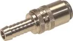 Kupplungsdosen Messing, gerade Schlauchtülle MIT ENTRIEGELUNG, DN 9 (13 mm Zapfen), Temperierkupplung, GSP, kompatibel zu Hasco,alle Größen,Parker, Hydraulik, Mineralöl, Luft, Wasser, Schmieröl, Schlauch, Druckschlauch, Pneumatik