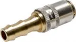 Kupplungsdosen Messing, gerade Schlauchtülle MIT ENTRIEGELUNG DN 6 (9 mm Zapfen), Temperierkupplung, GSP, kompatibel zu Hasco, alle Größen,Parker, Hydraulik, Mineralöl, Luft, Wasser, Schmieröl, Schlauch, Druckschlauch, Pneumatik