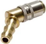 Kupplungsdosen Messing, 45° Winkel, Schlauchtülle OHNE ENTRIEGELUNG, DN 6 (9 mm Zapfen), Temperierkupplung, GSP, kompatibel zu Hasco,alle Größen,Parker, Hydraulik, Mineralöl, Luft, Wasser, Schmieröl, Schlauch, Druckschlauch, Pneumatik