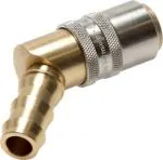 Kupplungsdosen Messing, 45° Winkel, Schlauchtülle OHNE ENTRIEGELUNG, DN 9 (13 mm Zapfen), Temperierkupplung, GSP, kompatibel zu Hasco,alle Größen,Parker, Hydraulik, Mineralöl, Luft, Wasser, Schmieröl, Schlauch, Druckschlauch, Pneumatik