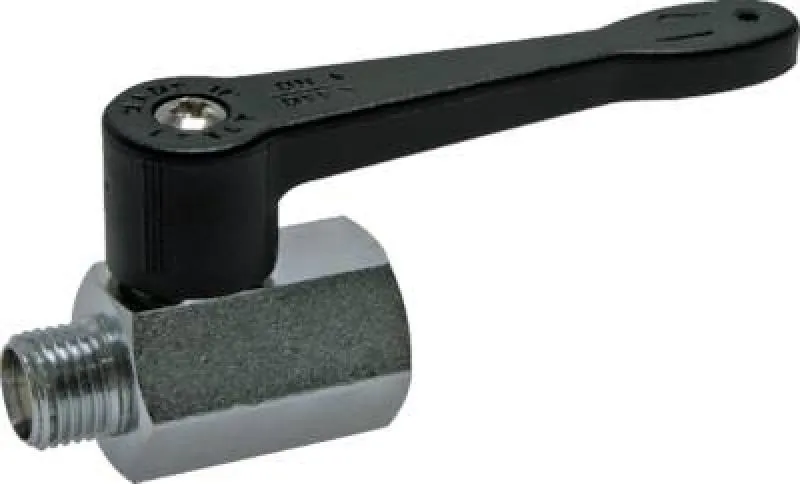 Messing verchromter Mini-Kugelhahn langer Griff kompakt alle Größen