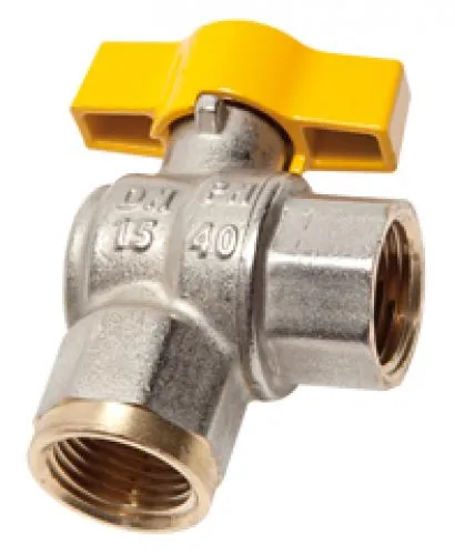 Winkel-Kugelhahn Messing vernickelt DVGW geprüft PN 40 alle Größen