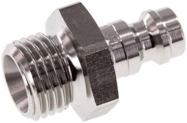 Kupplungsstecker mit Außengewinde, NW 5, Edelstahl 1.4404, alle Größen von www.pneumatikshop-online.de