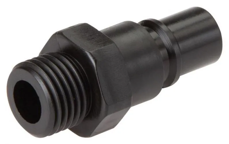 Original Parker® Kupplungsstecker aus schwarzem POM mit Außengewinde NW 7,2