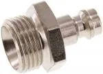 Kupplungsstecker mit Außengewinde, NW 5, Stahl gehärtet & vernickelt, Stecker, Kupplung, alle Größen