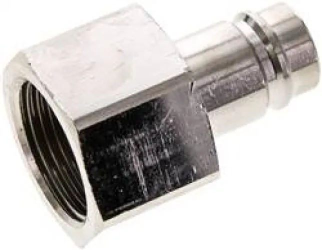 Parker® Rectus® Serie 38 Kupplungsstecker NW 15 aus glänzend vernickeltem Messing mit Innengewinde