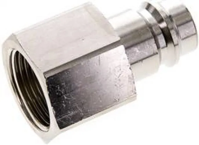 Kupplungsstecker mit Innengewinde, NW 19, Messing vernickelt, alle Größen von www.pneumatikshop-online.de