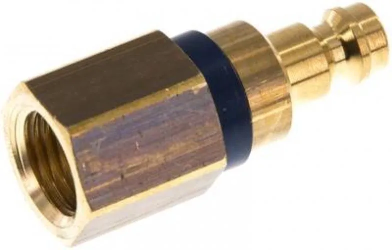 Kupplungsstecker mit Innengewinde, NW 5, Messing, mit blauer Farbmarkierung, alle Größen von www.pneumatikshop-online.de