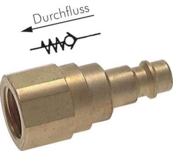 Kupplungsstecker mit Innengewinde & Rückschlagventil, NW 7,2, Messing, alle Größen von www.pneumatikshop-online.de
