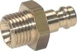 Kupplungsstecker mit Außengewinde, NW 5, Messing, Stecker, Kupplung, mit roter Farbmarkierung