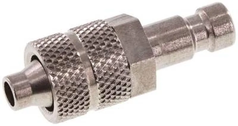 Pneumatik-Kupplungsstecker NW 2,7 mit Überwurfmutter aus Edelstahl 1.4305 (V2A)