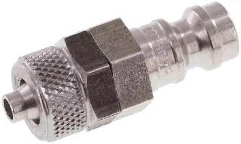 Kupplungsstecker mit Überwurfmutter, NW 5, Edelstahl 1.4305, alle Größen von www.pneumatikshop-online.de