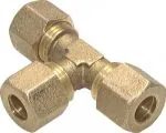 T-Verschraubungen, Messing, Klemmringverschraubung, alle Größen, Klemmring, Luft, Pneumatik, Rohr