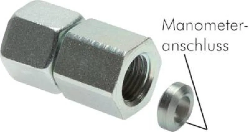 Manometerverschraubungen mit Dichtkegel (zum Aufschrauben auf eine Verschraubung), Edelstahl 1.4571, alle Größen von www.pneumatikshop-online.de