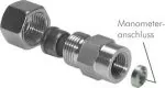 Manometerverschraubungen (Anschlussverschraubung für Rohr), Klemmring Edelstahl 1.4571 (NC), alle Größen, Schneidring, Schneidringverschraubung, Reduziereinsatz, Klemmring, Klemmringverschraubung
