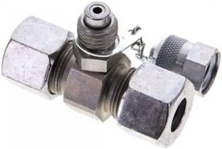 Beispiel 10L Messanschluss M 16x2 aus Edelstahl 1.4571 mit montierter V4A-Überwurfmutter und Schneidring