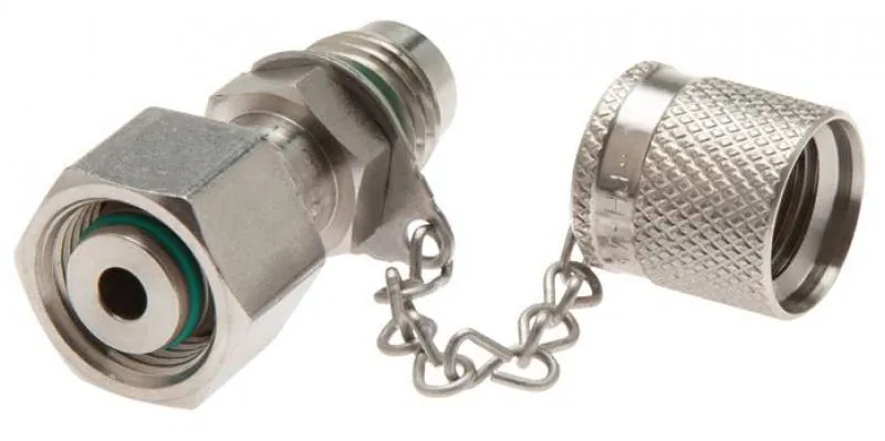 Messanschluss M 16x2 aus glänzendem Edelstahl 1.4571 mit 24° Dichtkegel